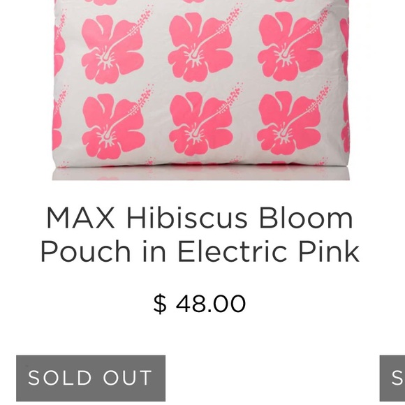 ALOHA Collection MAX Hibiscus Bloom Pouch in Electric Pink - Picture 4 of 5